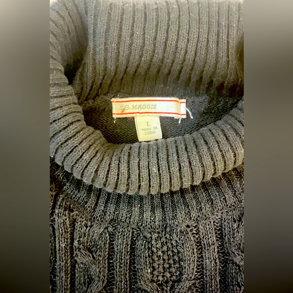 Hunter Black  Cable Turtleneck Sweater